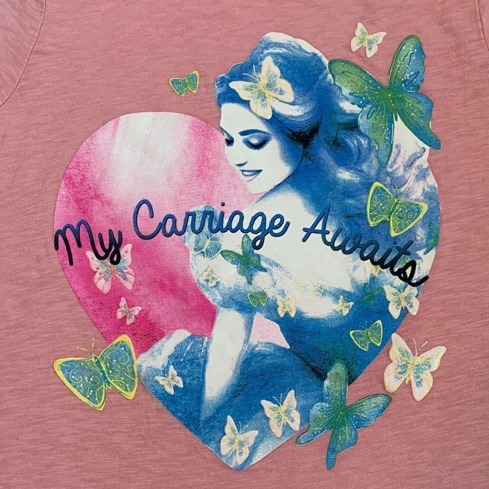 Disney Cinderella Graphic T-shirt Girls L Pink